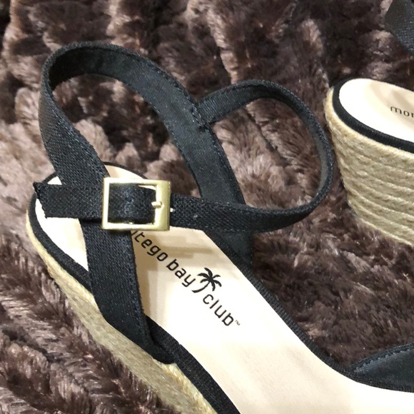 Montego Bay Black Ankle Wedges - Picture 3 of 8